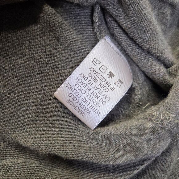 Max Studio Shirt Womens Medium Olive Short Sleeve Asymmetrical Tie Hem Tunic - Picture 7 of 8